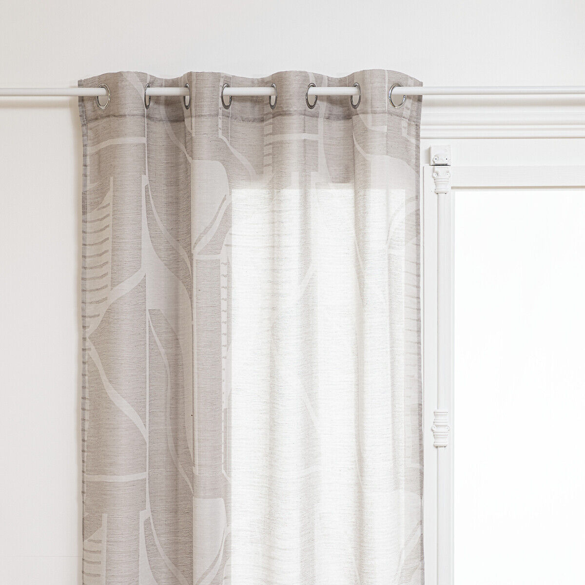 Cortina Arca Jacquard Cinza 135x240cm, , large