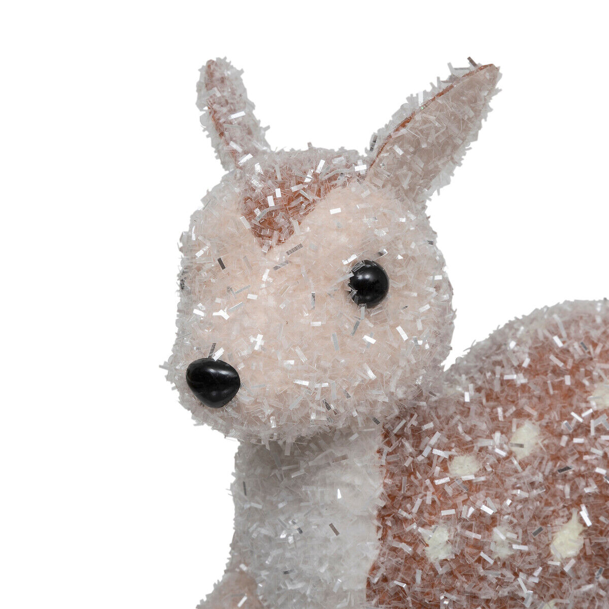 Figura de rena com neve castanha e branca 15x10x19cm, , large
