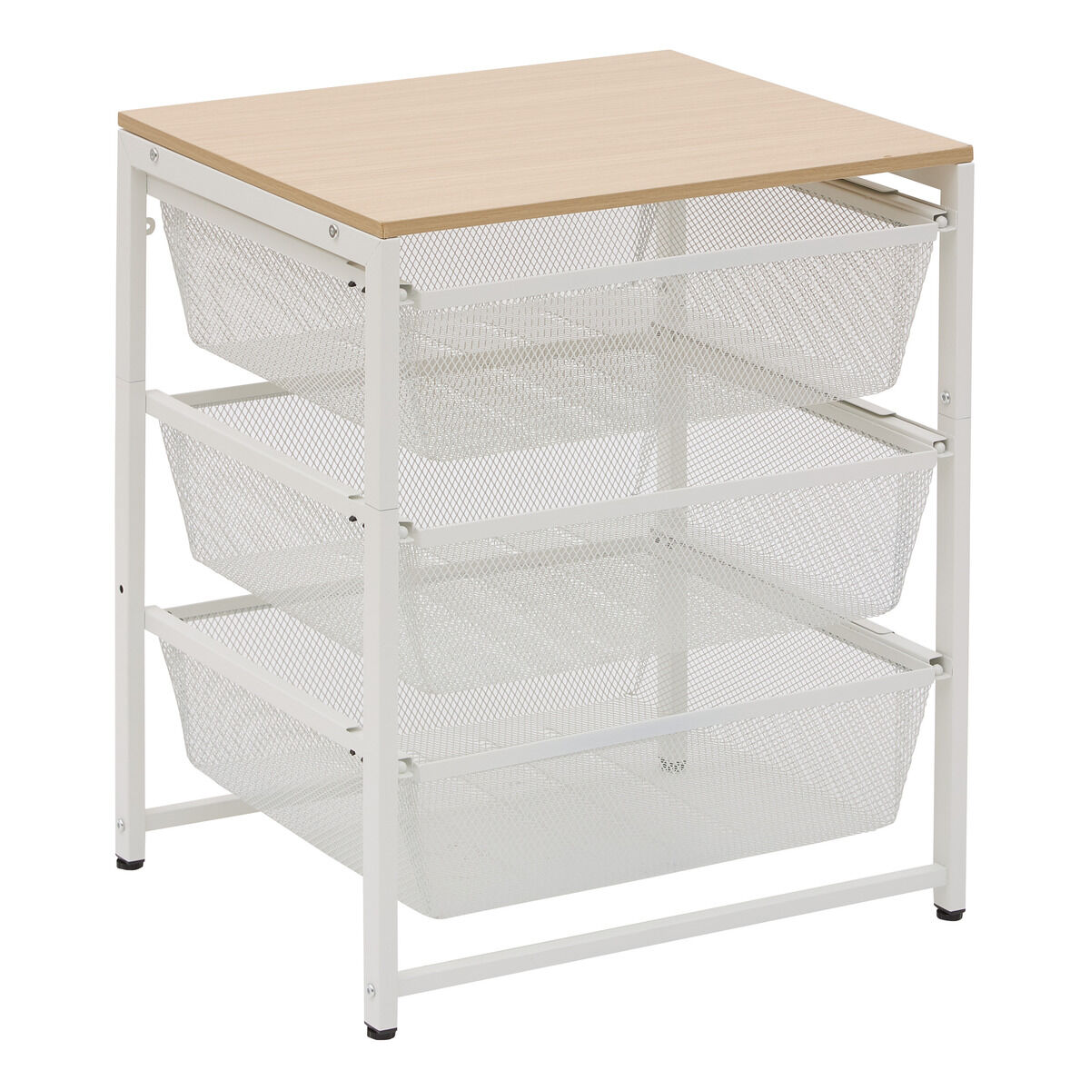 Móvel de arrumação com 3 cestos MESHY branco, , large