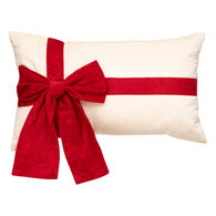 Almohada decorativa con lazo beige 30x50cm