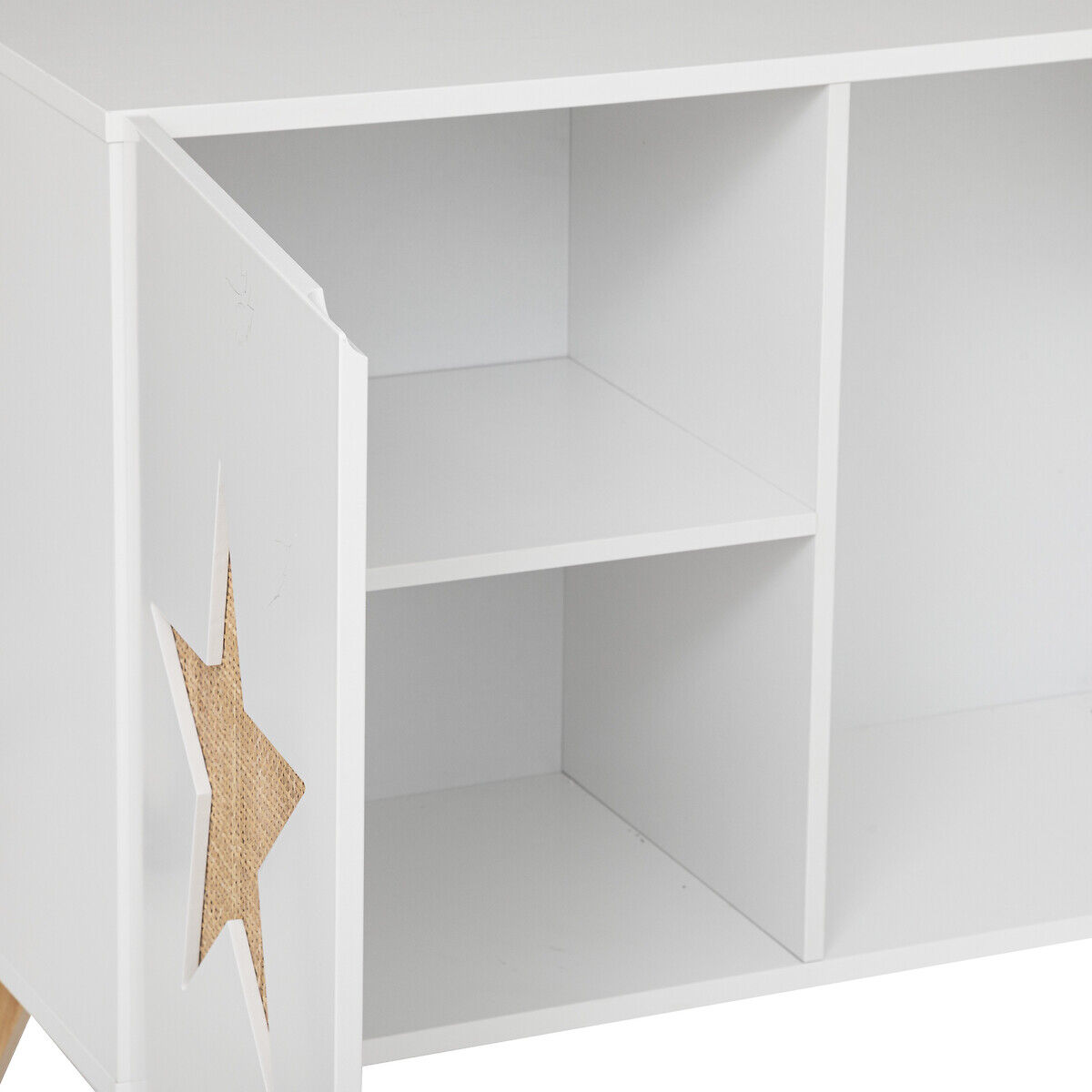 Mesa de apoio branca com estrelas, , large