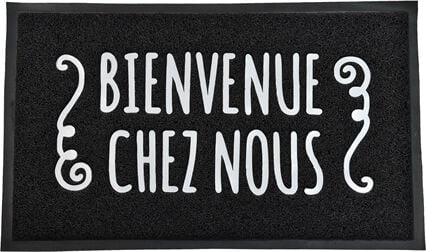 Tapete de entrada BIENVENUE preto, , large