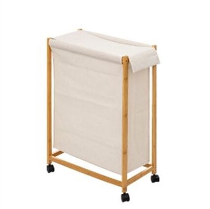 Cesto wc com rodas em bambu 52l, , large