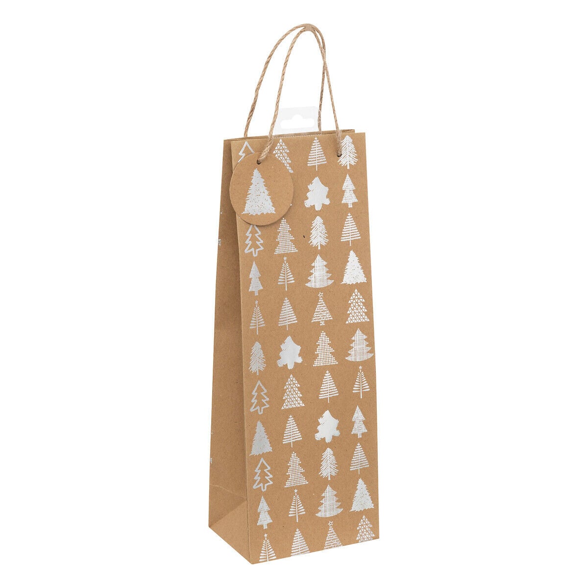 Saco de oferta para garrafa holocastanho kraft 35,5cm, , large
