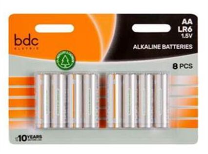 Conjunto de 8 pilhas alcalina bdc aa lr06, , large