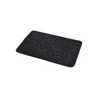 Alfombra de ba&ntilde;o microfibra MEMOIRE negra 50x80cm