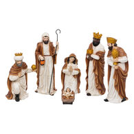 Conjunto De 6 Figuras Para Presépio Em Resina 33cm