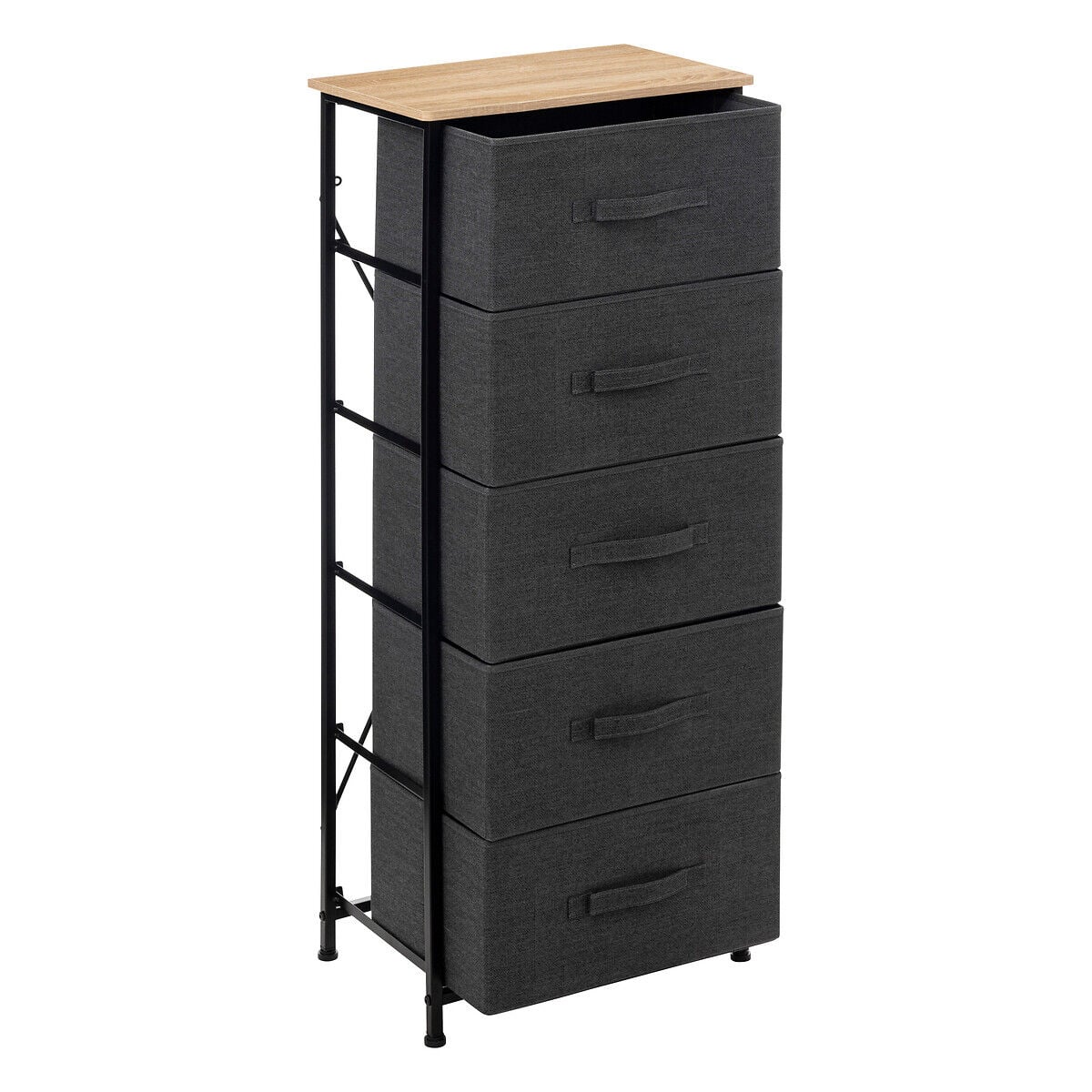 Móvel de arrumação TISSA alto cinza escuro 114cm, , large