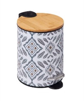 Balde wc HAPACHE metal e bambu 3l, , large