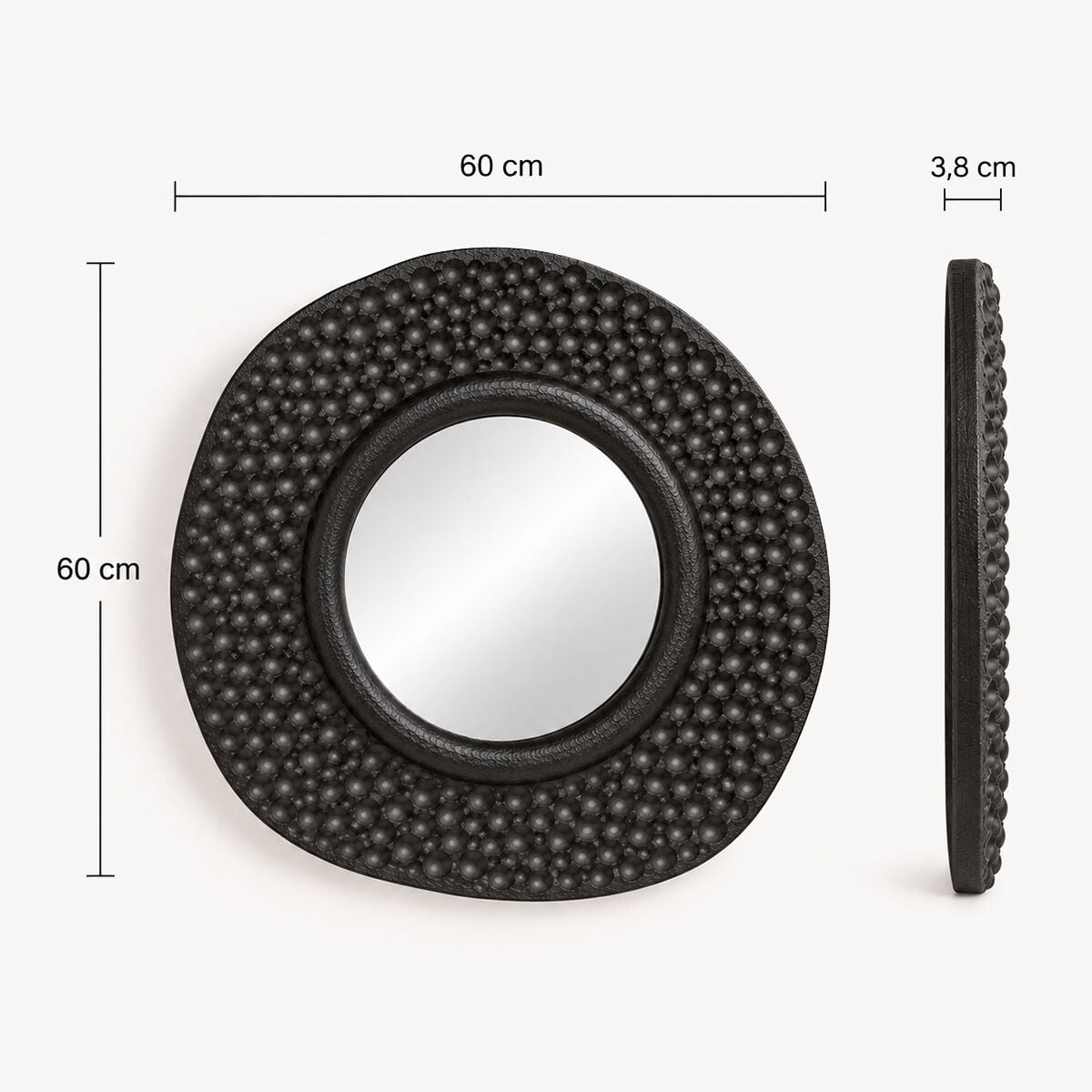 Espelho de parede preto 60cm, , large