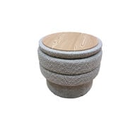 Puf MARVAO beige de tejido D55cm