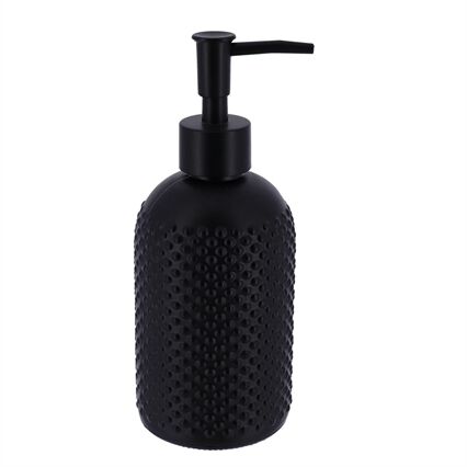 Doseador de sabonete líquido em vidro preto 410ml, , large