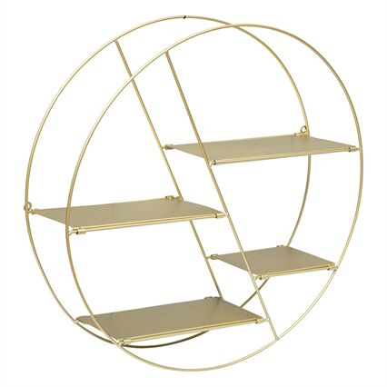 Estante suspensa LARA dourada em metal 50x13cm, , large
