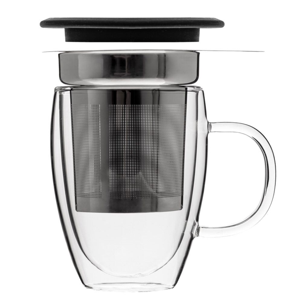 Caneca dupla em vidro com fitro 30cl, , large