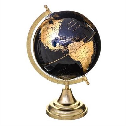 Globo JUNGLE ELECTRO preto e dourado 33cm, , large