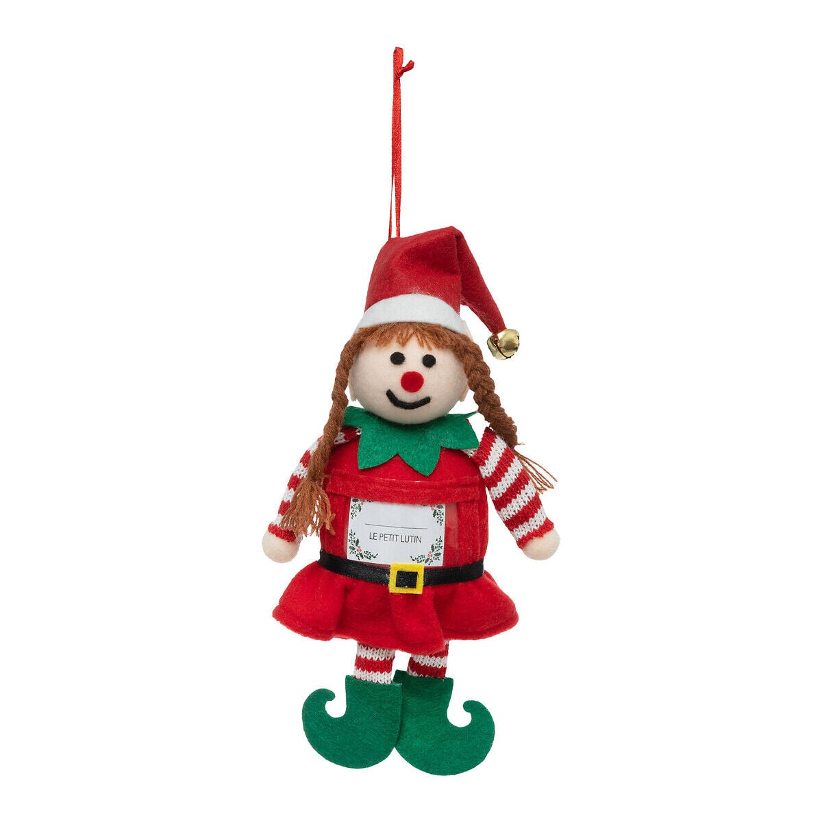 Pendurante de gnomo menina com placa para o nome 20cm, , large