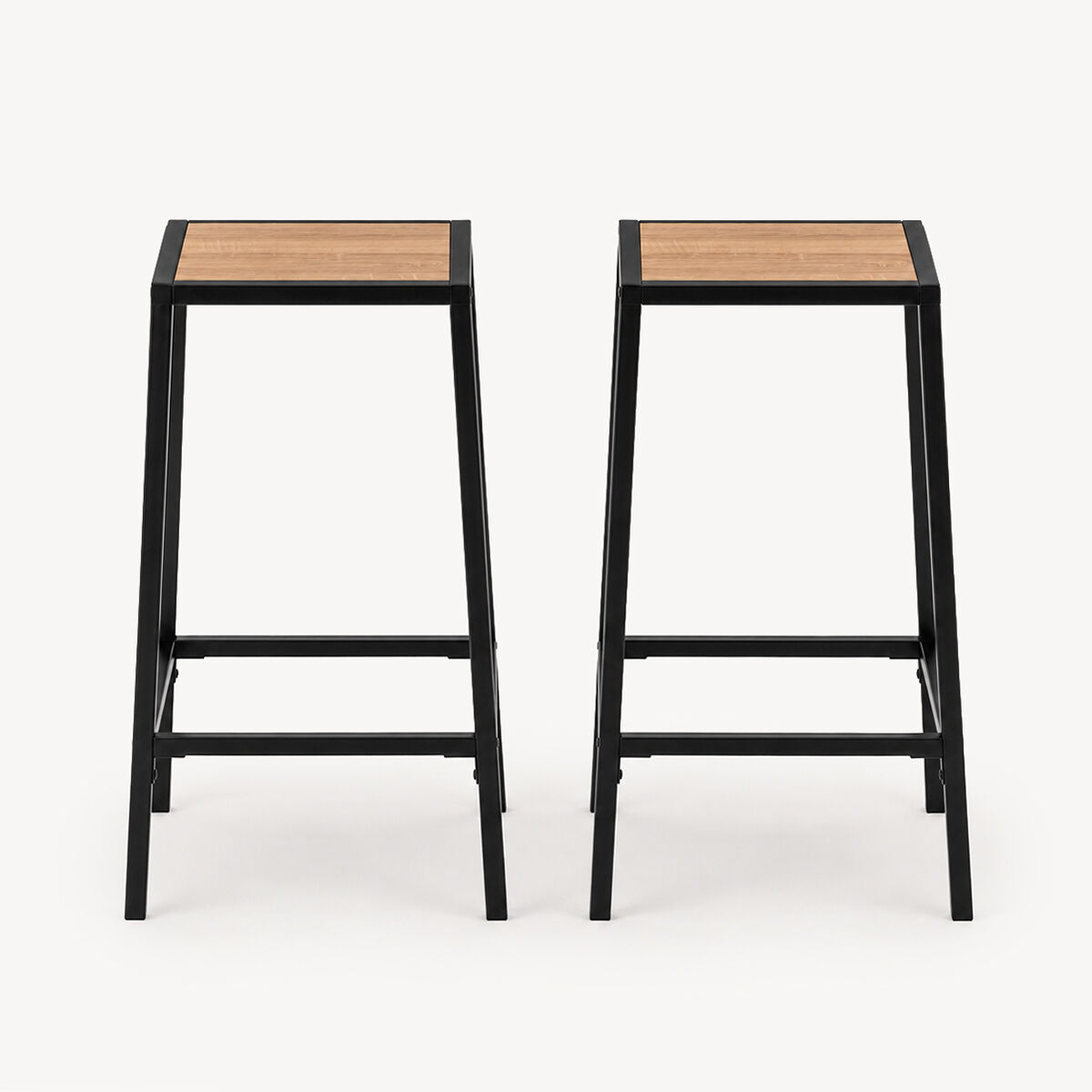 Juego de 2 taburetes de bar ALIAJ negro, , large