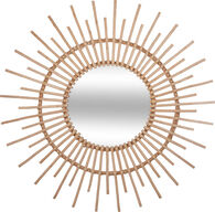 Espelho De Parede Bege Rattan 76cm