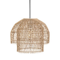L&aacute;mpara De Techo Kery Beige De Rattan