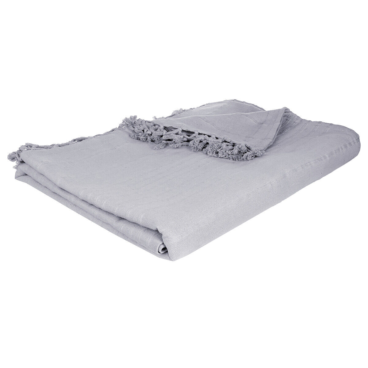 Manta franjas cinza claro 230x250cm, , large