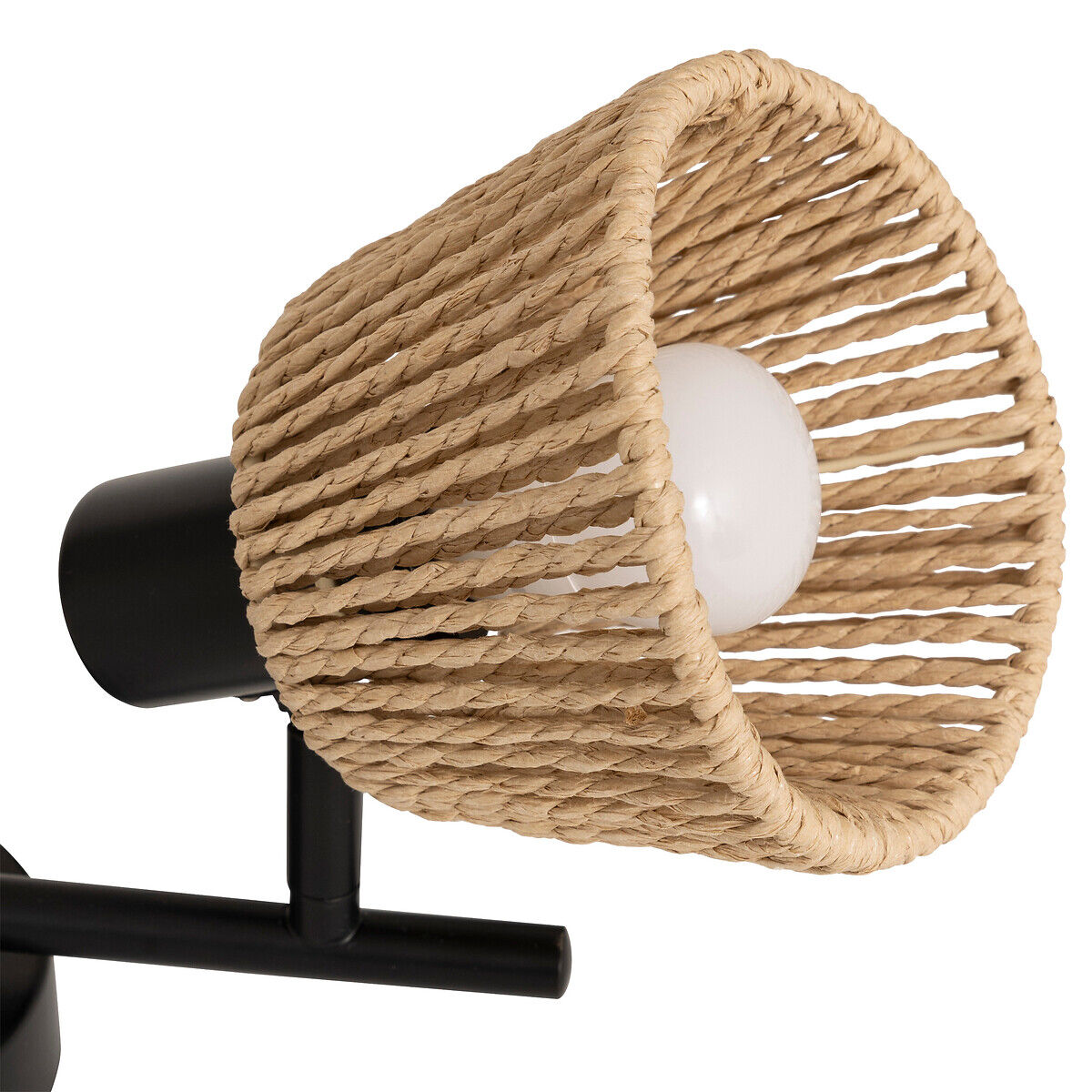 Candeeiro de teto MYHA bege em corda com 2 focos, , large