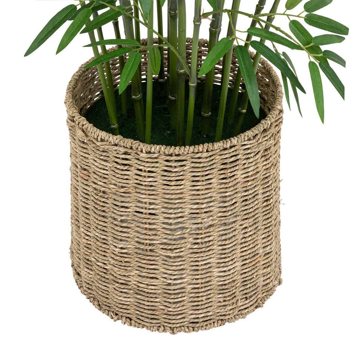 Planta bambu artificial LY com cesto de ráfia 150cm, , large