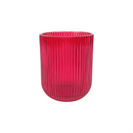 Conjunto de 6 copos de água vermelho às riscas 27cl, , large
