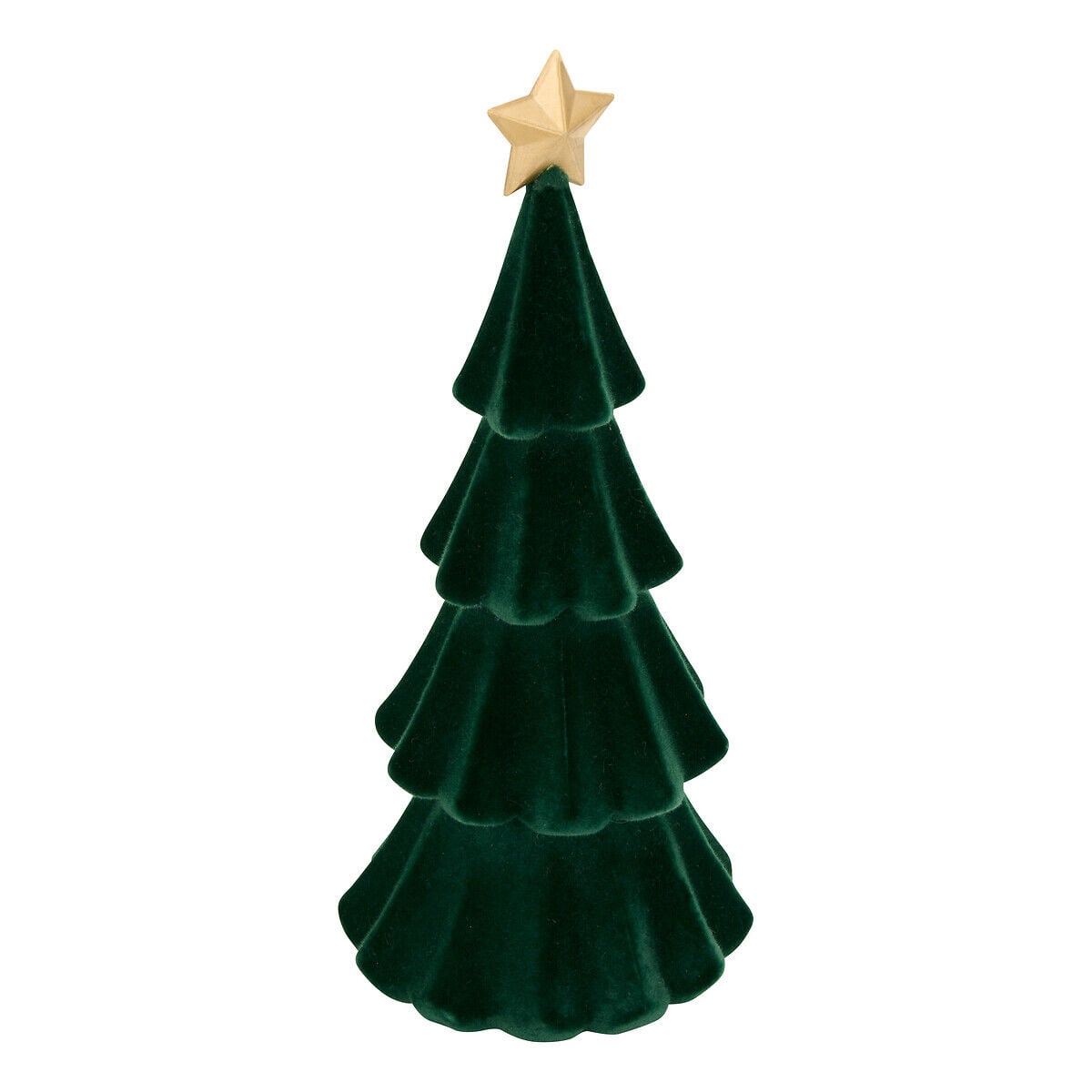Árvore de natal decorativa veludo verde 30cm, , large