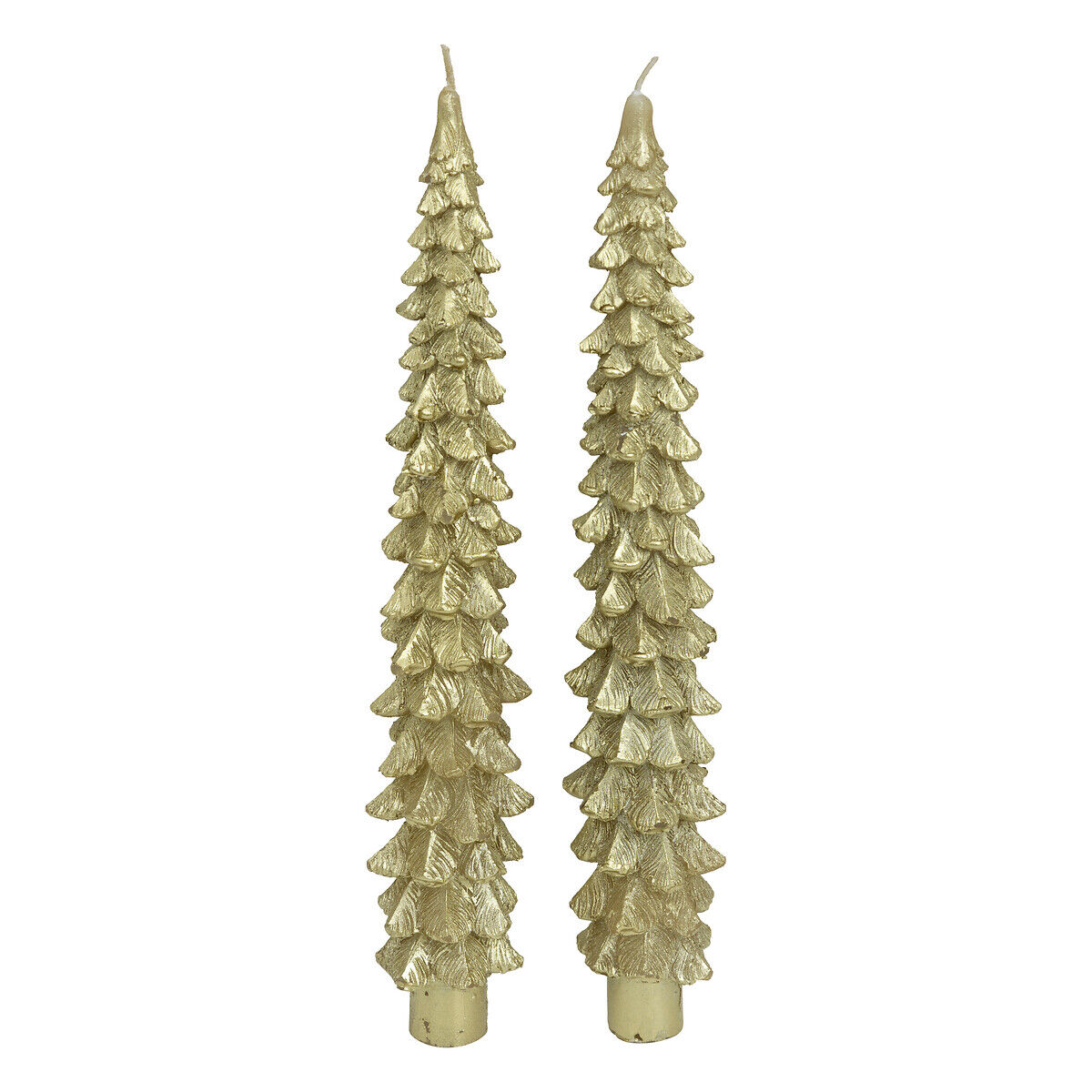 Set de 2 velas árbol de Navidad blancas 25cm , , large