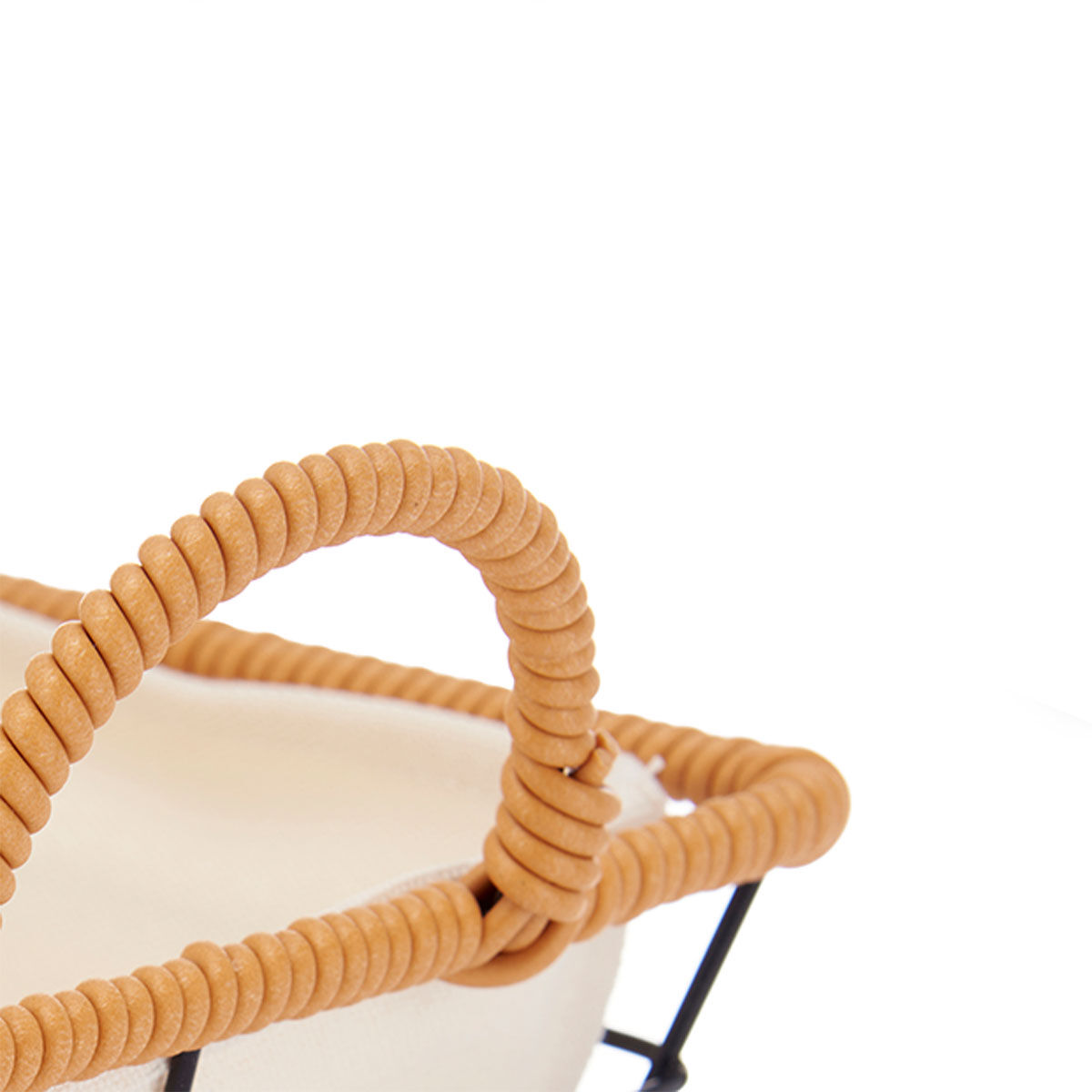 Bread basket in metal with handles, , large