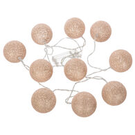 Conjunto De 10 Bolas LED Rosa Glitter 6cm