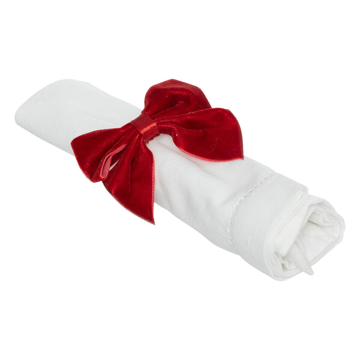 Conjunto de 2 argolas para guardanapos com laço vermelho, , large