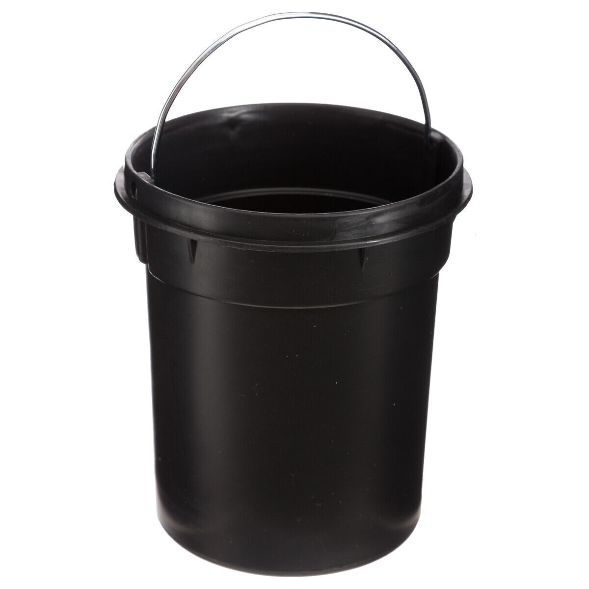 Bathroom bin black in metal with bamboo lid, , large