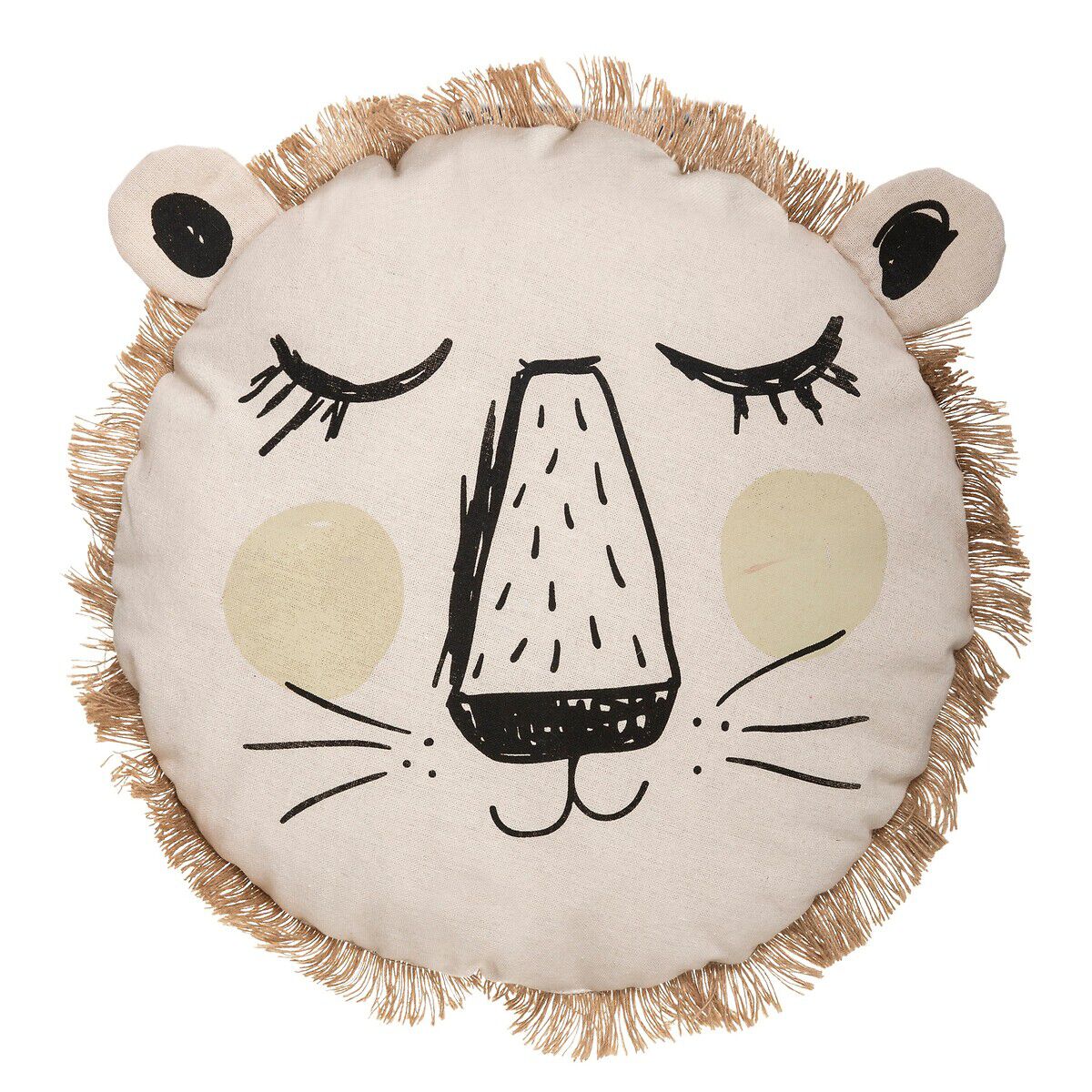 Almofada leão com franjas 44cm, , large