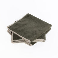 Set 3 bayas microfibra verde caqui 34x34cm