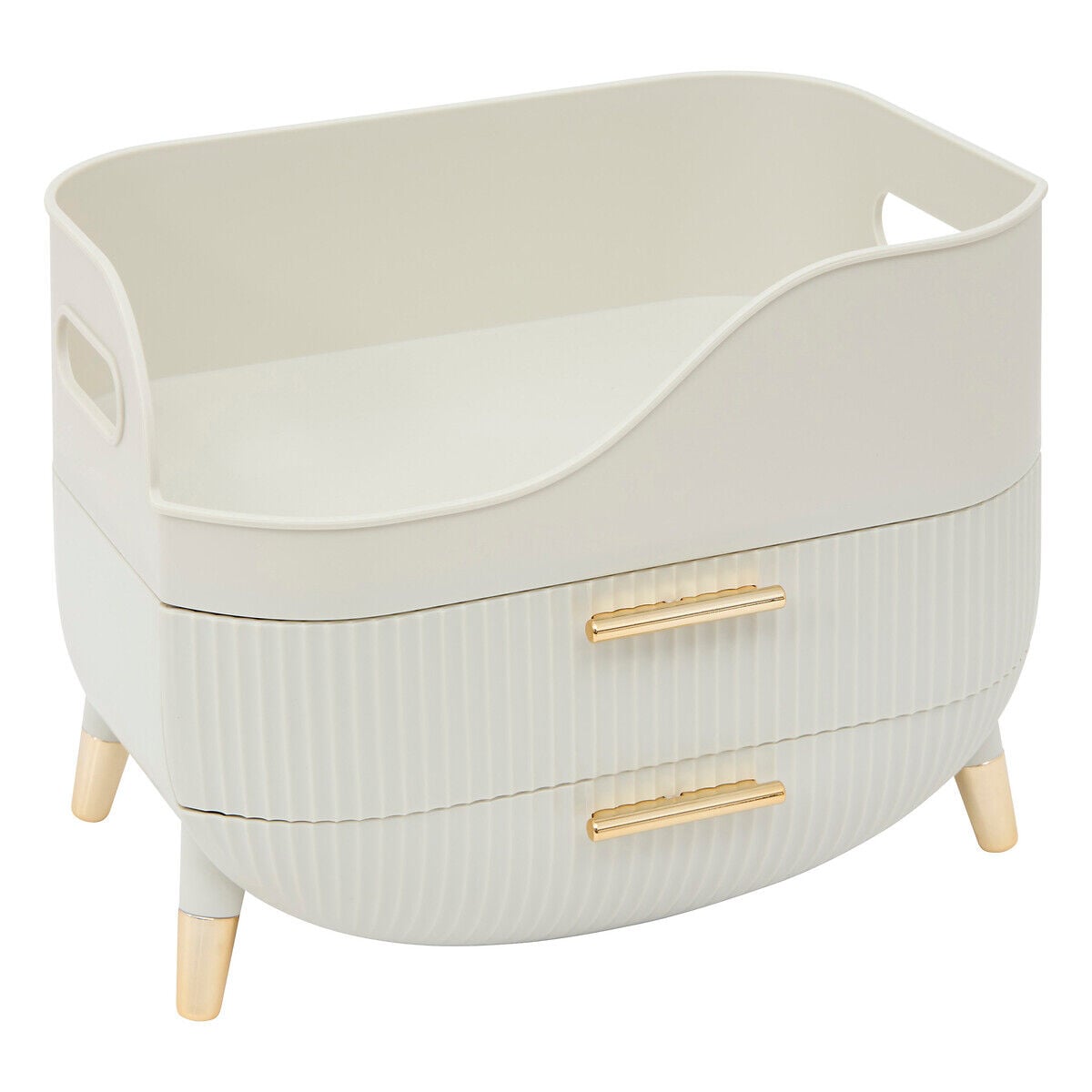 Organizador wc ALBA bege com 2 gavetas, , large