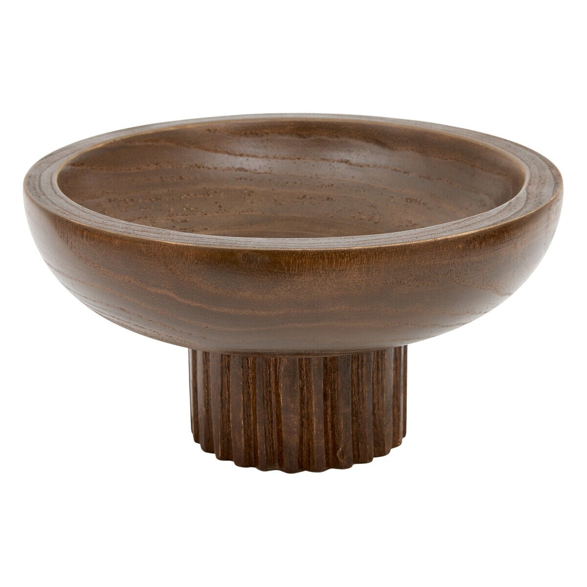 Taça decorativa HOMY castanha em madeira paulownia 18cm, , large