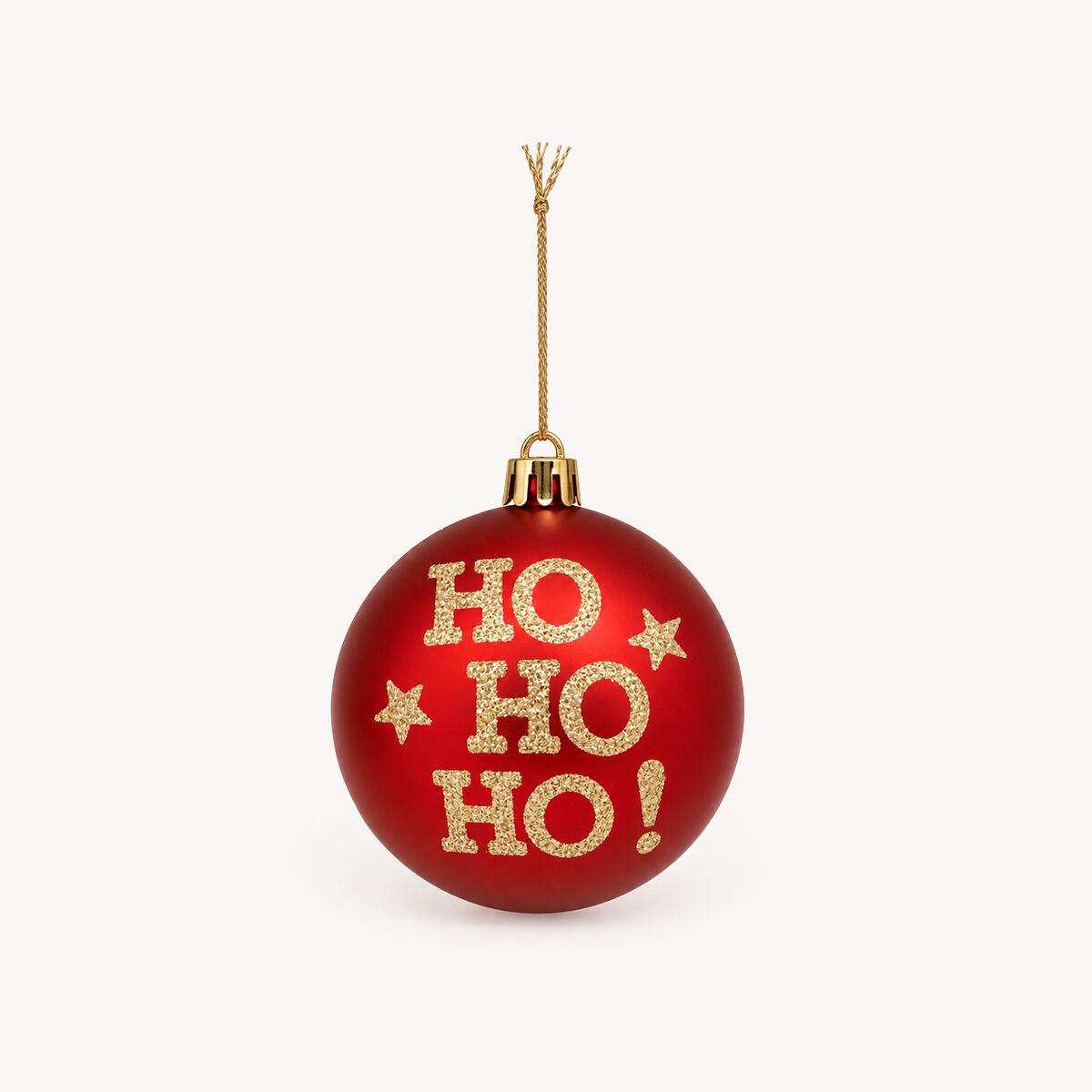 Bola HOHOHO vermelha e dourada 8cm, , large