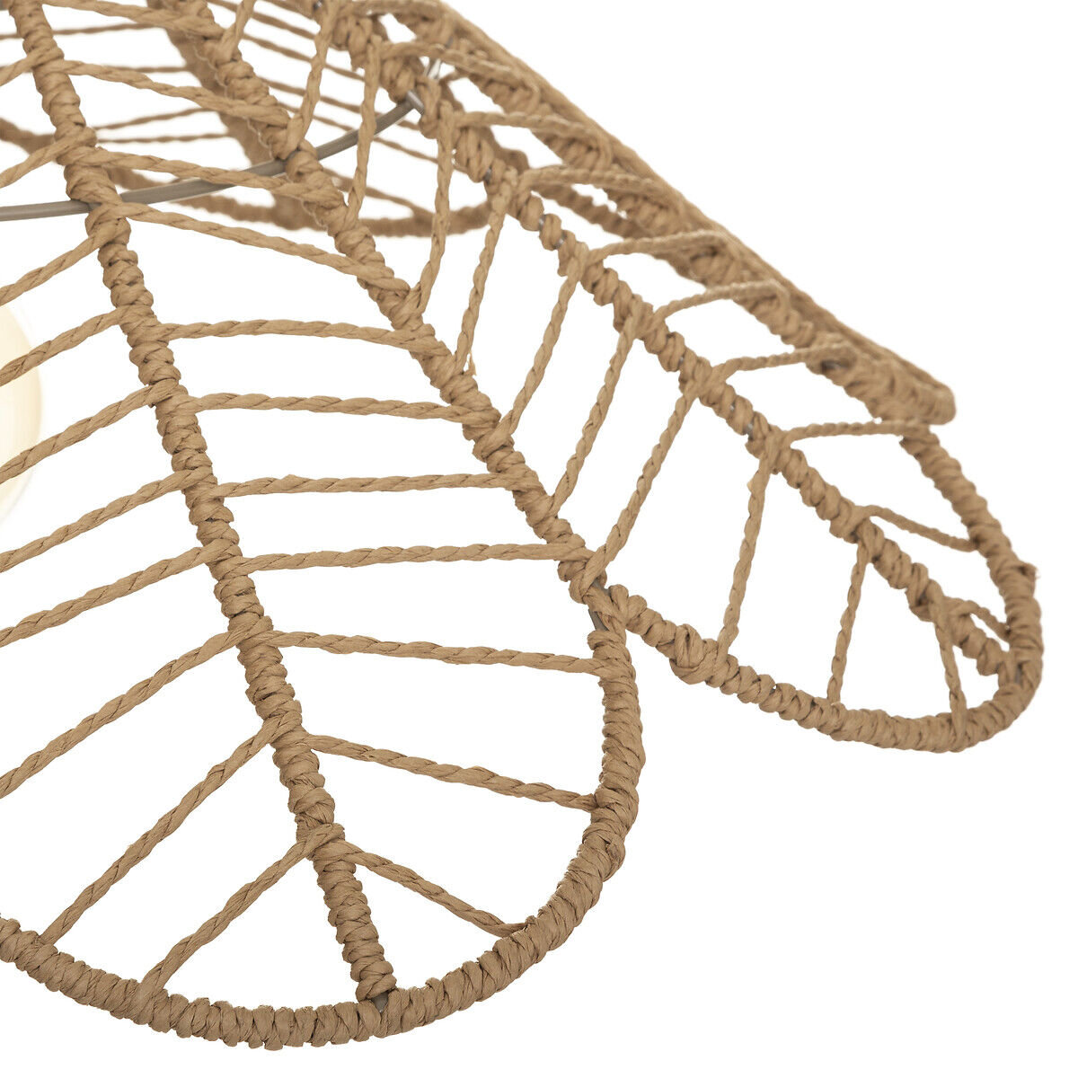 Candeeiro de teto FOLK bege em corda 58cm, , large