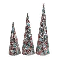 Cono Decorativo Con Purpurinas Multicolor 47cm