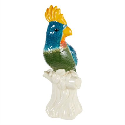 Estátua formato de pássaro YUCATAN em cerâmica 25cm, , large