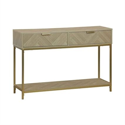 Consola CHEVRON bege em mdf com 2 gavetas, , large