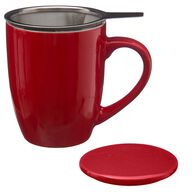 Taza De Cerámica Roja + Infusor 32Cl