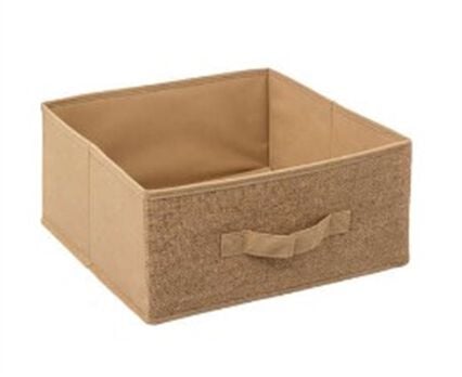Caixa De Arrumação Bege Linho Juta 15x31cm, , large