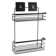 Estante De Ba&ntilde;o Negro Con 2 Niveles