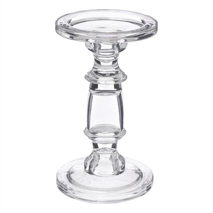 Candle holder transparent in glass, , large