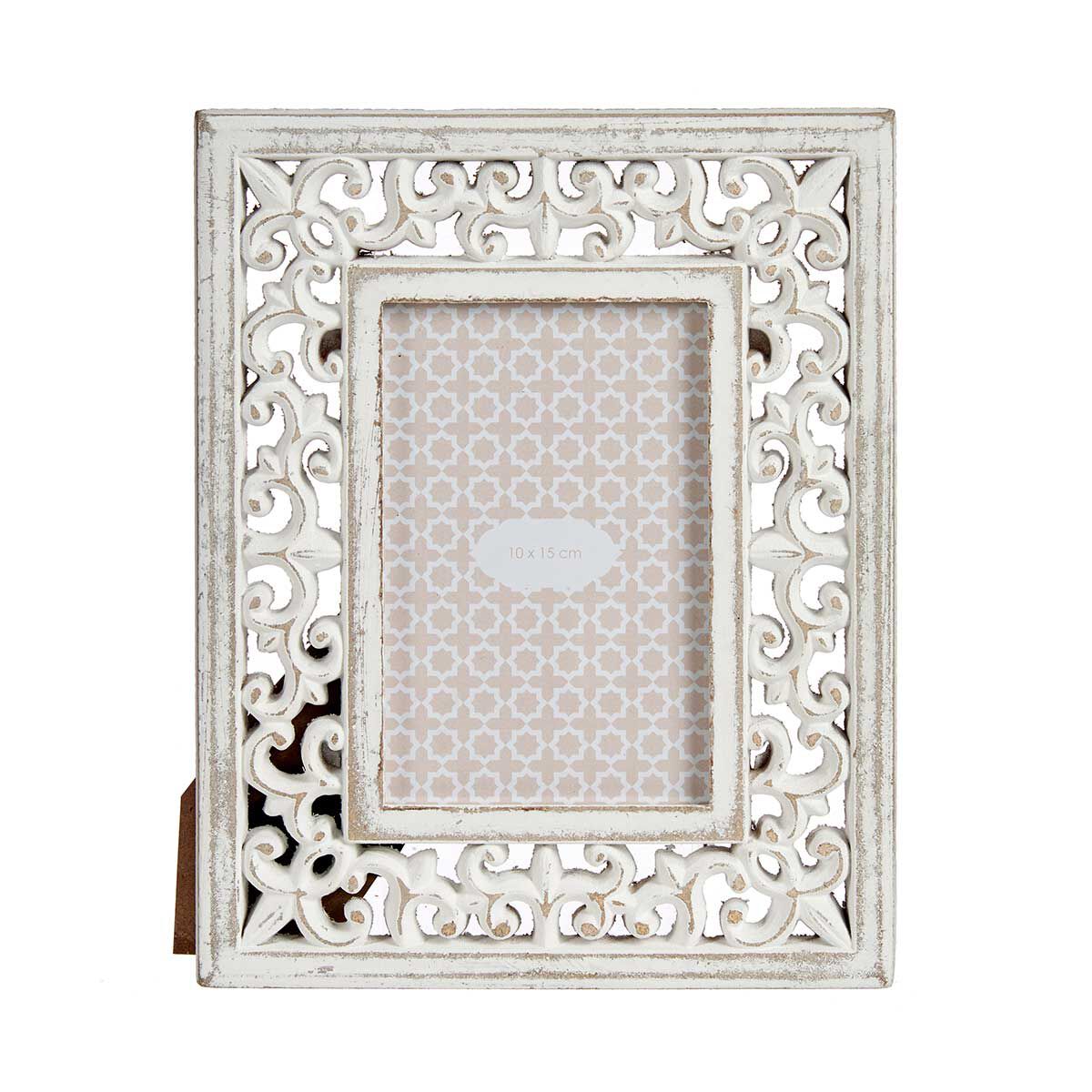 Ornate photo frame white in wood, , large