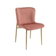 Silla GIO rosa de terciopelo con patas met&aacute;licas