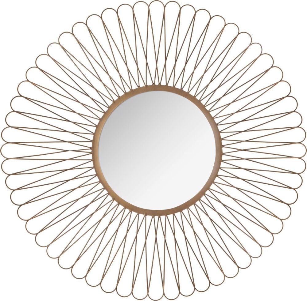 Espelho decorativo SOL castanho em metal 76cm, , large