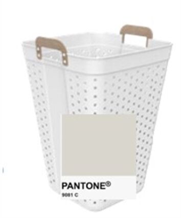 Cesto de roupa suja CLAY branco 74l, , large
